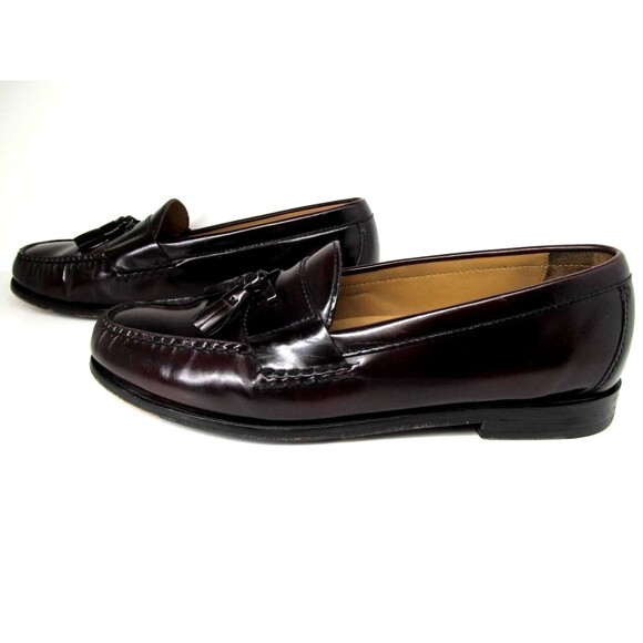 Cole Haan Grand O's Maine Pinch Mens Burgundy Leather Tassel Loafers Size US 10M - Picture 13 of 16